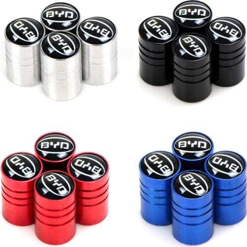 4PCS Car Tire Valve Caps Aluminum Tire Air Valve for Byd I3 S7 G3 F3 S6 F0 E5 Car Tyre Accessories Styling