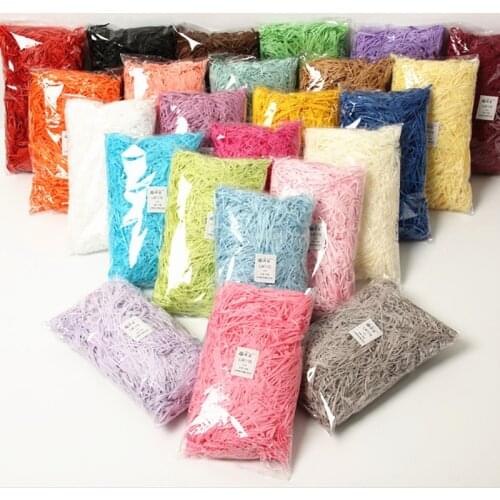Colorful Shredded Crinkle Paper DIY Gift Box Filling Material 100g Raffia Candy Boxes Tissue Party Gift Packaging Filler Decor