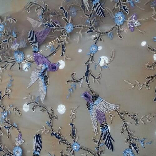 2017 New 5 Yard Embroidery Sequin Fabric For Wedding Sewing Accessories High Quality African French Sequin Lace Fabric BZL-90876