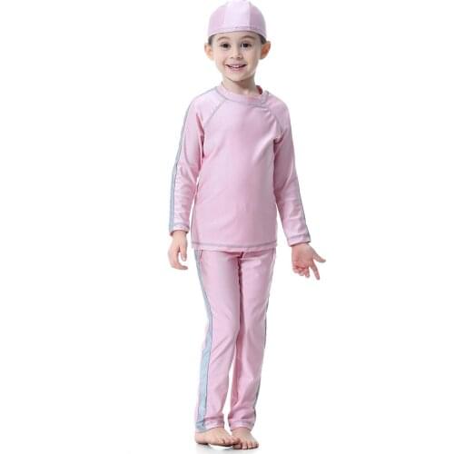 Swimming Suit for Muslims Girls Women Long Sleeved Swimwear Islamic Swimsuit for Kids Conservative Plus Size Burkini Modesty XS