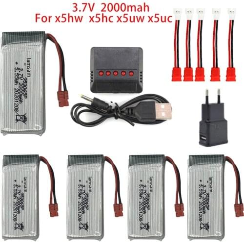 Lamsam 3.7V 2000mah Li-po battery for x5hw x5hc x5uw x5uc battery RC Quadcopter battery