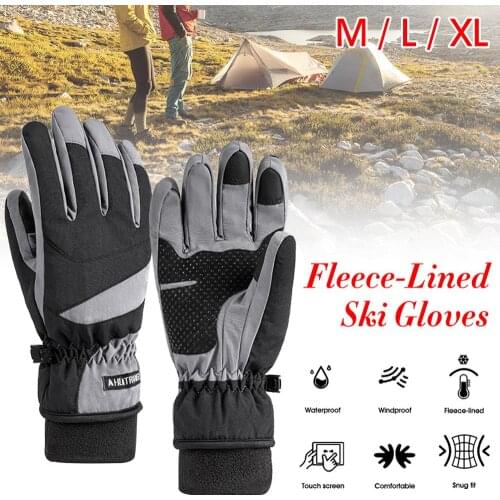 Ski Gloves Waterproof Fleece-Lined Touch Screen Gloves for Snowboard, Skiing Winter Snow Gloves for Men Women