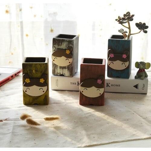 Cute Flower Pot Ceramic Basin Cartoon Emoticons Pot Succulents Planter Desktop Potted Home Decoration