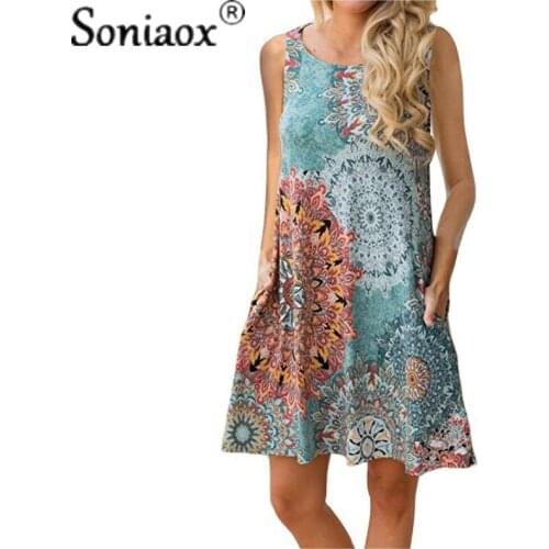 Mini Dress Summer 2021Women Clothes Boho Dress Loose Waist Dress for women Above Knee Dresses Bodycon Dress O-Neck Casual Dress