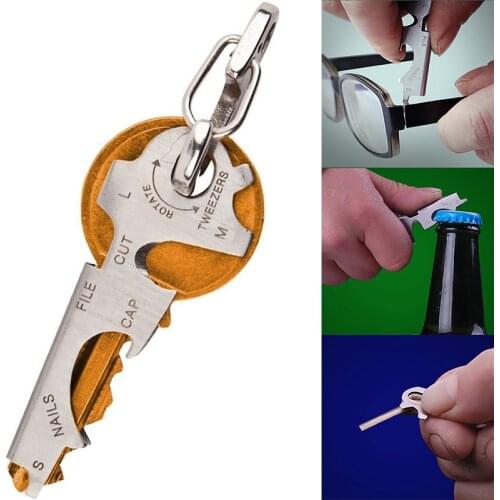 8 tool in 1 key ring keychain multifunction carabiner gear clip pocket quickdraw multipurpose gadget multitool multi keytool
