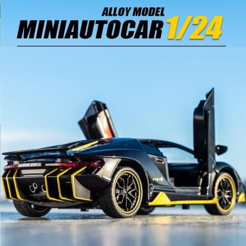 1/24 LP770 Alloy Car Model Diecasts & Toy Vehicles Car Toys For Boys Birthday Gift Sound Light Toy Car Strong Pull Back