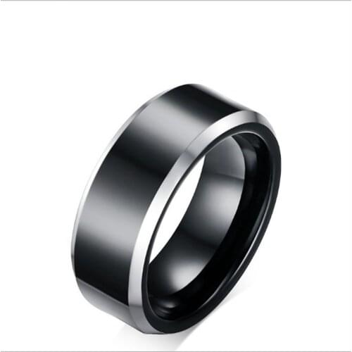 Mens Wedding Ring Simple Engagement Tungsten Ring Mens Anniversary Party Ring Matte Black Tungsten Ring