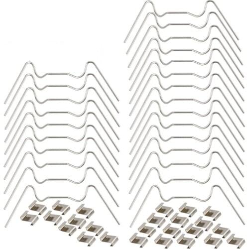 25pcs Z-Clips + 25pcs W-Clips Set Galvanised Stainless Steel Greenhouse Accessories Plastic Glass Fixing Clamps