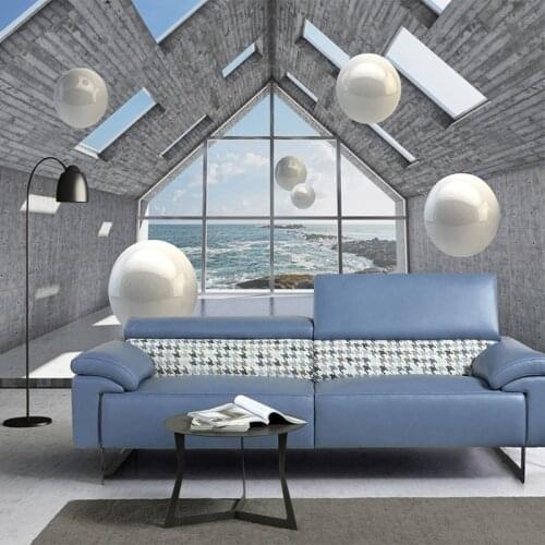 Custom Size Mural 3D Stereoscopic Space Circle Ball Photo Wall Cloth Living Room TV Background Decor 3D Wall Paper Wall Covering