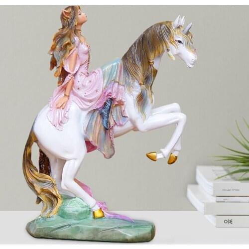 NORDIC CREATIVE BEAUTY AND HORSE ORNAMENTS HAND-PAINTED CRAFTS FOR HOME DECORATIONS BIRTHDAY GIFT