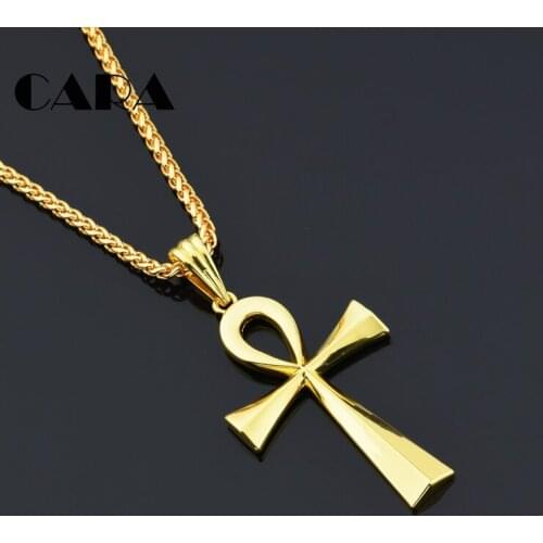 New Ankh Necklace & Pendant The Key of the Nile 316L Stainless Steel Chain For Men Hot hip hop Jewelry Egyptian Cross CAGF0404