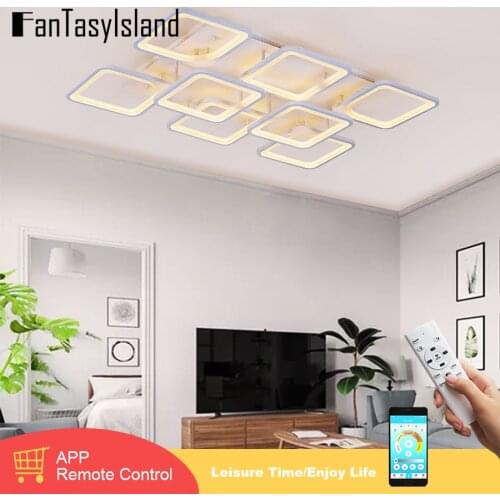 New Arrival Modern Chandeliers For Living Room Bedroom Dining Room Kitchen Square Shape Creative LED Chandelier Fixtures