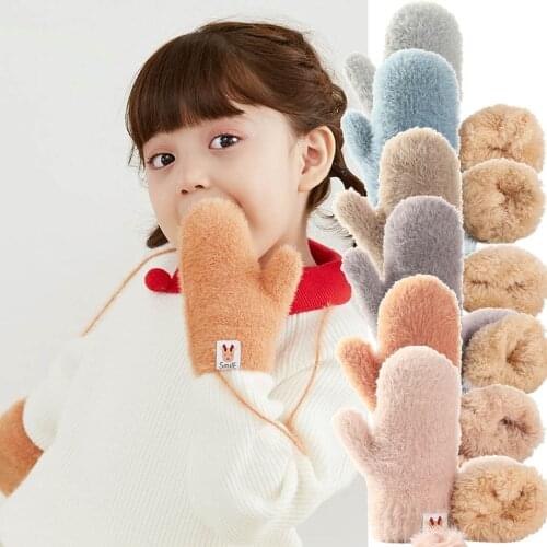 Baby gloves winter cute cartoon glove for children girl boy warm knitted winter fashion cute cartoon mittens Windbreak Gloves#45