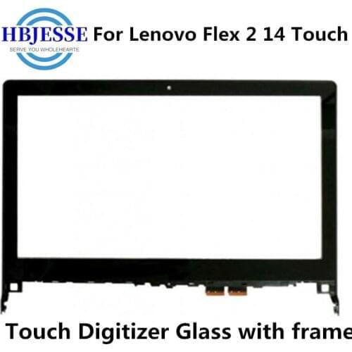 14" For Lenovo Flex 2 14 20404 Flex 2 14D 20376 Front Outter Touch Panel Digitizer Glass Lens Sensor Replacement + Frame