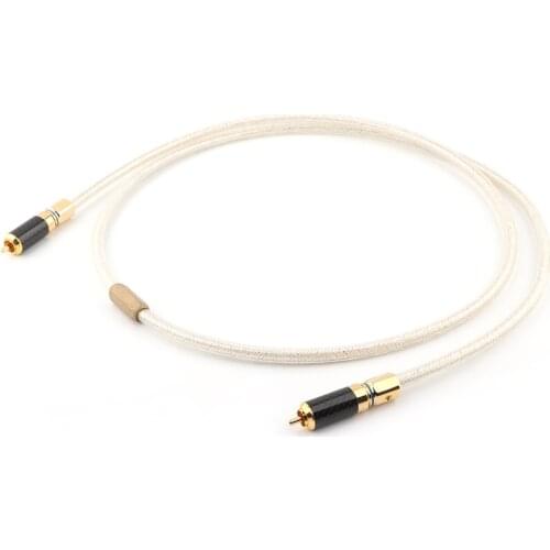 HIFI XLO THP4 Silver Plated Digital Coaxial Audio Cable With Gold Plated Black Carbon Fiber RCA Plug