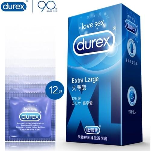 Durex XL Condom Men Penis Sleeve Cock Safe Contraction Natural Latex Rubber Lubricated Ultra Thin Extra Large Codones Sex Toys