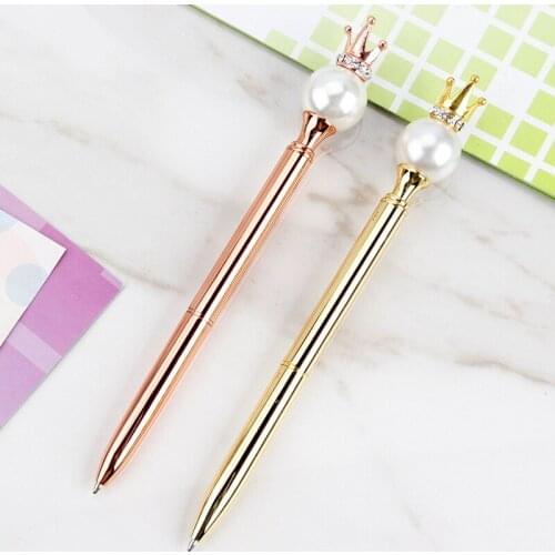 PVG The New Pearl Crown Metal Pen Business Office Creative Gyration Oily Ballpoint Pen
