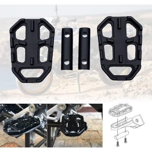 REALZION Motorcycle Billet Wide Footrest Rest Footpegs Pedal Foot Pegs For BMW R1200GS R 1200GS LC S1000XR R1250GS F750GS F850GS