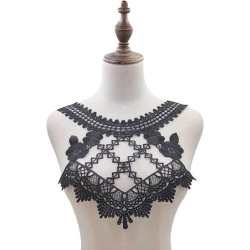 Modern sale water soluble lace collar polyester silk embroidered corsage 3D hollow embroidery fake collar DIY lace accessories