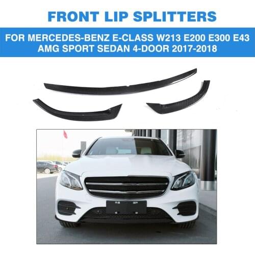 Carbon Fiber Front Bumper Lip Spoiler For Mercedes Benz E Class W213 E200 E300 E43 AMG Sport Sedan 4 Door 17-18 Car Styling