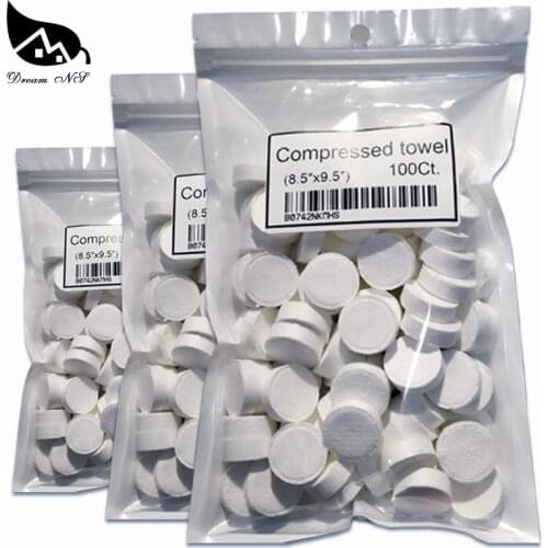 Dream NS White Compressed Towels Coin Camping BBQ Fishing Fitness Sport Travel Wipes Non-woven Pressed Magic Towel 1000pcs