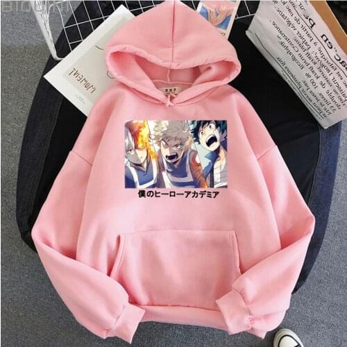 Japanese Cartoon My Hero Academia Hoodies Sweatshirts Men / Women Pullover Unisex Printed Streetwears Casual Regular Clothing