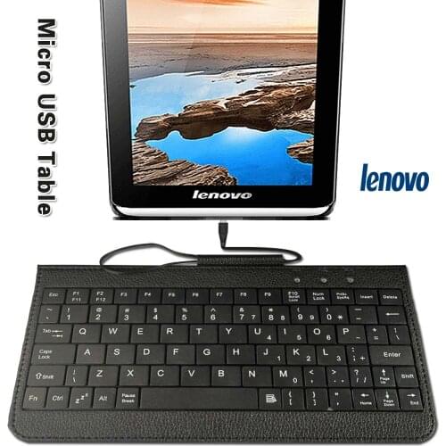 Micro USB Keyboard Leather Stand Case for Lenovo Miix 2/Phab/Tab 8/Tab E7/Tab E8/Tab A8-30 Black Tablet Keyboard Case