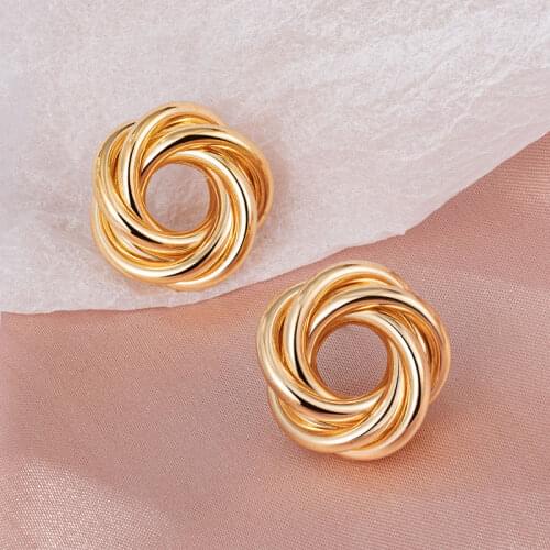 Bohemian Fashion Vintage Earrings For Women Metal Geometric Hanging Earrings 2021 Trend Female Gold Stud Statement Jewelry Gift