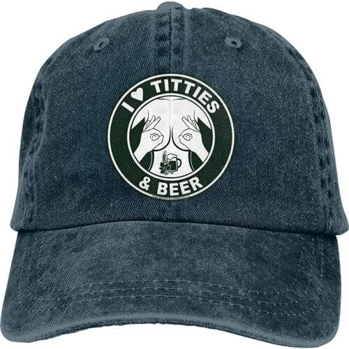 I Love Titties And Beer Hat Cap Vintage Adjustable Casquette Unisex Baseball Hat