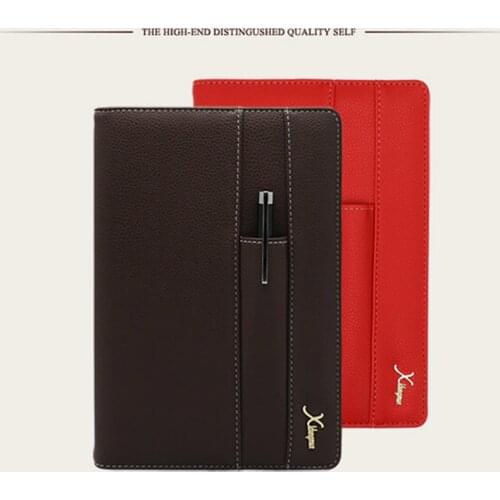Vintage Logo Name Custom Leather A5 Notebook A6 Mini Writing Pads Business Notebooks Office Planner Red Diary Book Gift