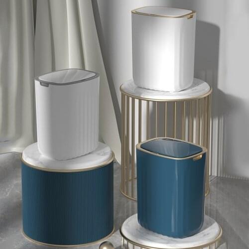 Golden Retro Style Intelligent Induction Automatic Trash Can Nordic and Japanese Style Simple Home Fashion Study Bedroom Flat