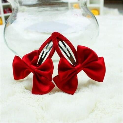 1 Pair Cute Red hair Bow With Clip Bowknot Hair Accessories Hair Clip For Girl Barrettes Hairpin Jewelry