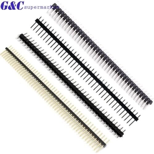 10/20PCS 2.45MM 40/40P 2.0MM/50P 1.27MM/2x40P Pin Pin Header Strip 1.27/2.0/2.54mm Single/Double Row Straight Male