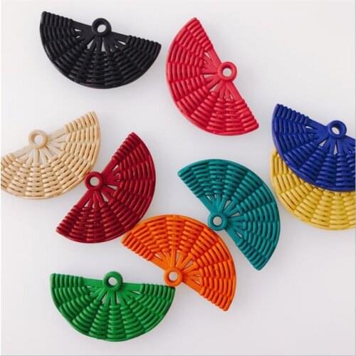 10pcs/lot New Creative Personality Resin Fan Charms Connectors for Diy Fashion Earrings Keychain Pendant Jewelry Accessories