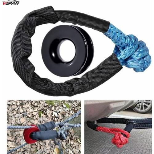 2021 Blue Synthetic Soft Shackle With Recovery Ring 38,000lbs UHMWPE Rope Shackle for Jeep ATV UTV SUV Offroad Recovery Marine