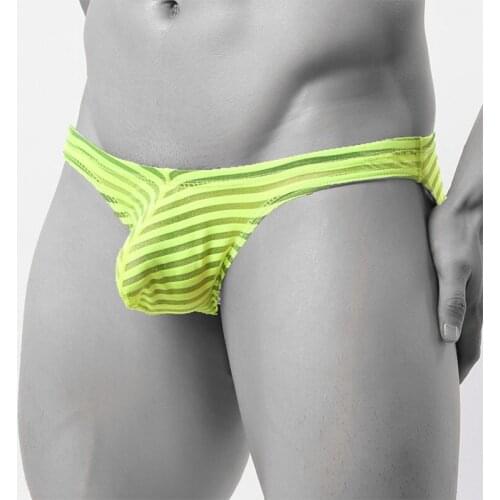 3PCS Mens Mesh Triangle Transparent Briefs Underwear Sexy Translucent Breathable Brirf Low Waist U convex New Fashion for Male