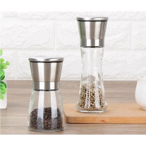 304 Stainless Steel Seasoning Grinder Mung Mills Food Grade Peper Sesame Grinder Lead Free Manual Glass Coffee Mills