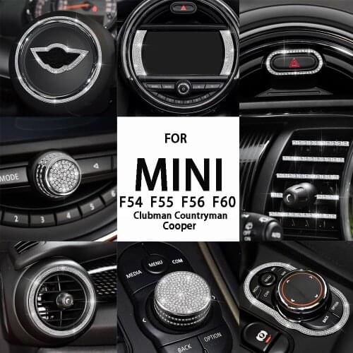 3D Steering Wheel Sticker Rhinestone Stickers For BMW MINI Cooper F54 F55 F56 F57 F60 Clubman Countryman Decoration Accessories
