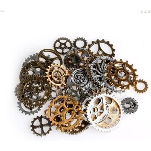 42Pcs/Pack Mix Alloy Mechanical Steampunk Cogs & Gears DIY Pendant Jewelry Craft L29K