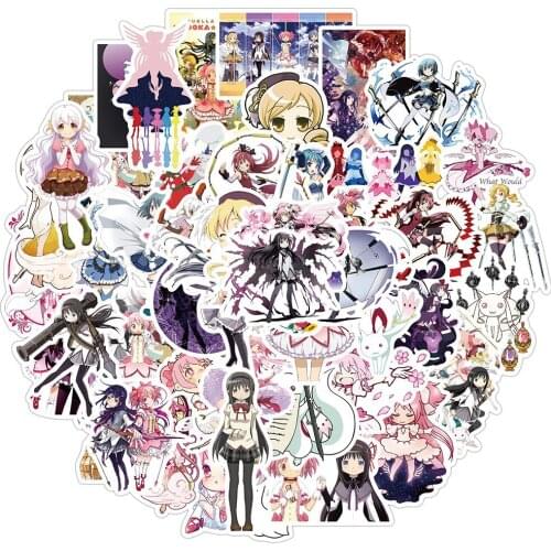 50PCS Puella Magi Madoka Magica Anime Stickers To DIY Laptop Stationery Guitar Phone Notebook Cute Girl Cartoon Decal Sticker