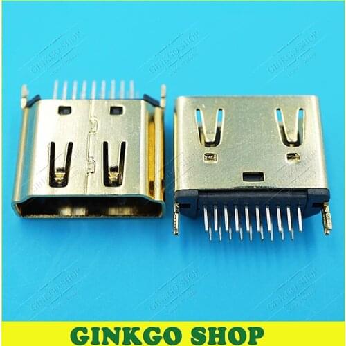 500pcs/lot HDMI-compatible USB Female 19pin Jack Connector 2SMT Hd Data Interface Free Shipping