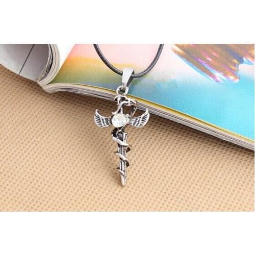 6pcs New 2016 Real Collares Sterling Jewelry Fashion Jewelry Vampire Diaries Sacred Memorial Cross Necklace Pendant Best Gift