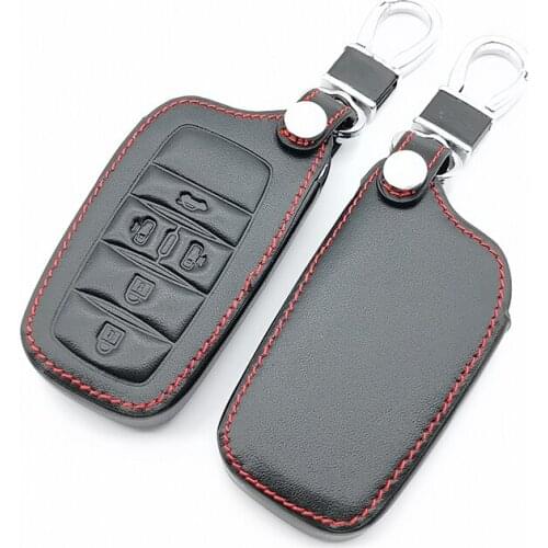 99% Praise Leather car key cover for Toyota fortuner prado camry rav4 highlander crown Car wallet protect shell car accessories