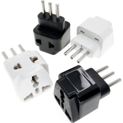 1 PCS Italian Uruguay Travel Adapter Type L Plug Multi Outlet Convert US/AU/UK/EU/GE/.....World Plug AC100~250V 10A Black Color