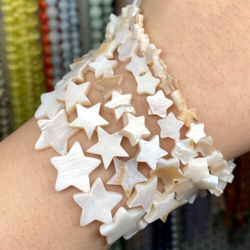 6/8/10/12/15mm Natural White Shell Pentagram Mother of Pearl Shell For Jewelry Making Diy Bracelet Necklace Loose Spacer Bead