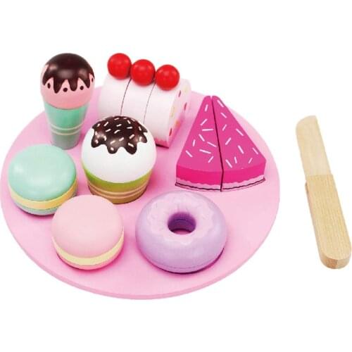 Wooden Simulation Miniature Food Cutting Toy Pretend Play Role Playing Game Educational Toys Birthday Gift for Children Kids