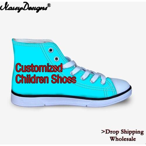 Customized Children Shoes Unisex Casual DIY Image Logo Kids High Top Sneakers For Boys Teenage Girl Running Flats Dropshipping