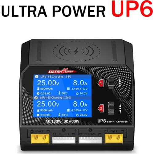 ULTRA POWER UP6 AC 100-240V DC 9.0-32.0V Dual Channel Battery Balance Charger Discharger Can Charge 1-6S Battery
