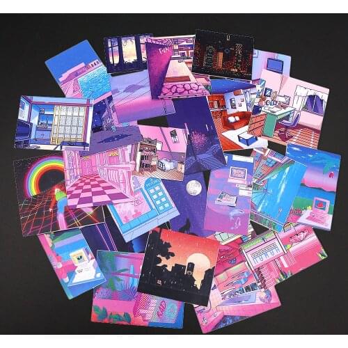 4Sheets Pink Series Stickers Aesthetic Stickers Retro Vaporwave Paper Sticker Scrapbooking Decorative Diary Planner Stationery