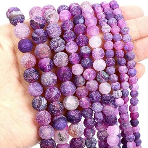 Purple Weathered Agate Spacer Beads Natural Round Loose Bead Pick Size 4 6 8 10 Mmm for Jewelry Making